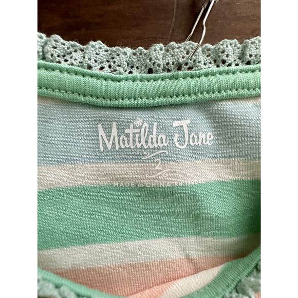 NWT Matilda Jane Enchanted Garden Marble Falls Knit Striped Green Blue Tank Top - Picture 5 of 8